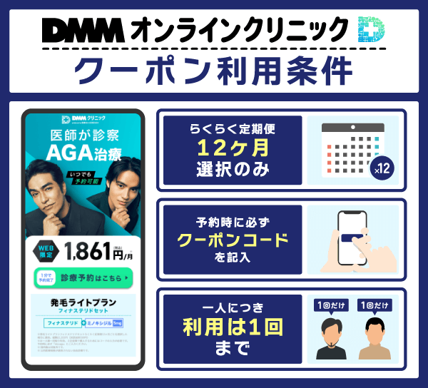 DMMオンラインクリニックのクーポンを利用する条件