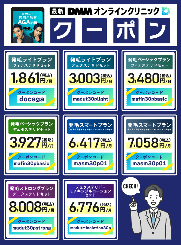 DMMオンラインクリニックのクーポンコード一覧