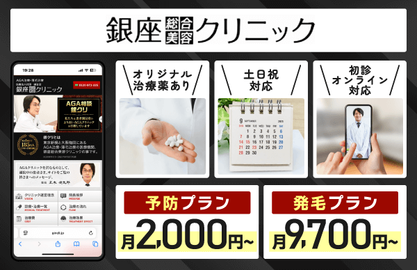 銀座総合美容クリニックの基本情報についてまとめた画像