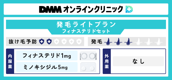 発毛ライトプランのフィナステリドセットの内容を説明した図