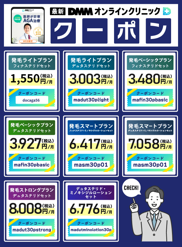 DMMオンラインクリニックのクーポンコード一覧
